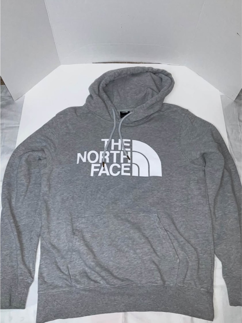 The North Face Gray Pullover Hoodie with White Logo